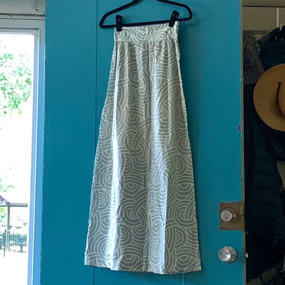 Light weight blue and white maxi skirt
